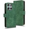 GOGME Cover Folio in Pelle per Motorola Moto G56 5G, Premium PU + TPU Protettiva Custodia Magnetica Flip Case Stile con Supporto di Stand/Carte Slot, Verde