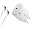 Cellularline - Super Fast Charger Kit 25W - Caricabatterie da Rete per Dispositivi Samsung Compatibili con Carica Super Fast Charge Power Delivery 25W - Cavo USB-C to USB-C da 100cm incluso - Bianco