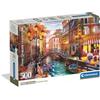 Clementoni - Puzzle 500 Pezzi per Adulti e Ragazzi, Collection, Tema Sunset Over Venice, Poster Incluso, Compact Box, Idea Regalo Made in Italy, 49x36 cm, 35586