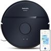 Philips Domestic Appliances Philips HomeRun serie 2000: Robot aspirapolvere e lavapavimenti 2-in-1 con aspirazione a 2700 Pa & autonomia di 130 minuti, navigazione laser, potenziamento tappeti, Blu Notte (XU2000/10)