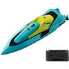 Goolsky Barca telecomandata 2.4GHz Nave telecomandata Doppia elica Motore acrobatico/Ripristino ribaltamento/Rilevamento Intelligente della separazione dell'Acqua Regalo per Bambini Adulti Ragazzi