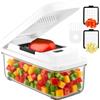 Vihoom Taglia Verdure, Affetta Mandolina Verdure per Taglio Rapidamente e Uniformemente Dei Cubetti, Tagliaverdure con 2 Lame Intercambiabili per Carota, Patata e Cetriolo