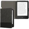 kwmobile Cover Compatibile con Tolino Vision 1/2 / 3/4 HD - Custodia a Libro in Tela e Pelle PU - Flip Case per eReader