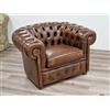 VAMA Divani Poltrona Chesterfield marrone tabacco