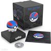 The Wand Company Pokémon Trainer Mini Poké Ball - Realistic, Electronic, Die-Cast Poké Ball with Display Stand Light Features - Officially Licensed by (Mini Great Ball)