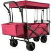 VEVOR Carrello Pieghevole per Vagoni in Rosso, Carretto Pieghevole Portatile da Giardino Esterno Capacità da 100KG, Carrello da Trasporto della Spesa Adatto per Viaggi, Vacanze, Giardino e Parco
