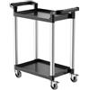 VEVOR Carrello Portavivande, Capacità di Carico 136 kg Carrello per Servizi Alimentari in Plastica a 2 Livelli da 620 x 410 mm con Ruote Girevoli 360° per Magazzino, Ufficio, Casa, Ristorante, Cucina