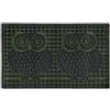 Relaxdays Zerbino in Gomma da Esterni e Interni, Tappetino Ingresso con Gufi Decorativi, Antiscivolo, 75 x 45 cm, Verde, 1 pz