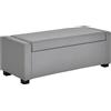 HOMCOM Panca Fondoletto con Vano Contenitore, Cassapanca di Design, Panca Imbottita in Tessuto Grigio, 120x50x44cm