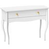 HOMCOM Tavolo Toeletta Elegante con Ampio Cassetto Portaoggetti, in Legno, 100x40x74 cm, Bianco | Aosom Italy