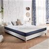 Naturalex - Materasso Memory 140x190 cm Matrimoniale Modello Perfect Dream - Alto 15 cm - Anallergico Antiacaro - Alleviamento Punti di Pressione 7 Zone - Lattice Blue