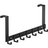 Woobroo Appendiabiti da porta, resistente, con finitura antiruggine, 7 ganci in alluminio per cappotti, cappelli, borse, vestiti, asciugamani