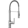 SCHOCK | Miscelatore New Aquasoft Monocomando con Bocca a Molla e Asta Orientabile, Doccetta Estraibile e Doppio Getto, Cromato, h495