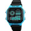 TONSHEN Orologi da Polso Uomo e Donna Impermeabile 50M Plastica Cassa e Gomma Cinturino Fashion Outdoor Sportvio Digitale Militare Tattico Elettronico Orologio Doppio Tempo (Blu)