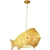 predolo Lampada a Sospensione in Bambù a Forma di Pesce Paralume a Lanterna, Paralume Decorativo Retrò per Lampadari a Soffitto Paralume per Illuminazione a S