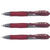 Pilot - Set di 3 mini penna roller inchiostro gel G2 XS7 Pixie tracciato 0,4 mm (sfera 0,7 mm) Bordeaux