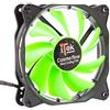 Itek Ventola per case Cosmo Flow - 12cm, LED Verde Circolare, 3+4pin, silenziosa