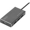 Digitus DA702401 Hub 3 Porte, Nero, Cassa In Alluminio