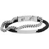 Fossil Bracciale Da Uomo Vintage Casual, Lunghezza Interna: 180 mm - 195 mm Bracciale In Acciaio Inossidabile Argento, JF03325040