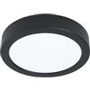 Eglo LED Plafoniera Fueva 5, Ø 16 cm, lampada da soffitto a 1 luce in acciaio con diffusore in plastica, lampada da soffitto nera e bianca, lampada LED da montare luce calda