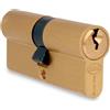 AMIG - Cilindro Serratura di Sicurezza per Porte in Legno - Misura 70 (35-35) mm - 5 Pini - Antiforo - Leva di 15 mm - Include 3 Chiavi in Ottone - Finitura Opaca