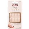 KISS Acrylic Nude French Press-On Nails Kit - Cashmere Unghie Finte Corte, Dual Form Gel Ricostruzione effetto Unghie, Kit Completo con Colla per Unghie Finte Adesive e Tip in Gel Manicure