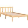 Gecheer Struttura Letto,Giroletto,Singolo,con Testiera,con Doghe,in Legno Massello di Pino,Naturale,90x190 cm,Letto Singolo Moderno,Letto con Doghe Legno,Letto in Legno,Letto Classico