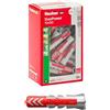 Fischer 50x Tasselli DuoPower, 10 x 50 mm, per Muro pieno, Mattone Forato, Cartongesso, 537644