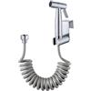 JIELUO Spruzzatore a mano per bidet, in acciaio inox Shattaf, soffione doccia per WC, con Tubo per doccia in ABS a molla da 59 e supporto per staffa (confezione da 3)