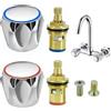 DYMHQ 4 pezzi Testine disco in ceramica universale a 20 denti rubinetti di ricambio in ottone per casa e bagno caldo e freddo