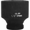 Flewdart bussola esagonale 1/2 34mm, chiave a bussola 34 mm 1/2, Lunghezza 49 mm, acciaio al cromo molibdeno, CR-MO
