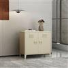 Dmora - Credenza Lampone, Buffet da Soggiorno, Madia da Salotto, Dispensa da Cucina, 80x40 h73 cm, Panna