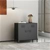 Dmora Credenza Lampone, Buffet da Soggiorno, Madia da Salotto, Dispensa da Cucina, 80x40 h73 cm, Ardesia