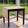 DEGHI Tavolo allungabile 80-152x80 cm in legno di pino naturale e nero - Dragomir