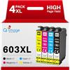 Q-image 603XL Cartucce multipack compatibili con cartucce 603 603XL per XP-3100 XP-3105 XP-4155 XP-2105 XP-2150 XP-3150 XP-4100 Workforce WF-2830 WF-2835 WF-2840 WF-2850 (4 Pack)