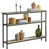 SoBuy Consolle Ingresso Moderna Tavolo Consolle Allungabile Salvaspazio - 3 Ripiani Stretto Mobile Ingresso - Tavolo a Scomparsa per Corridoio Soggiorno - Legno Vintage Metallo Nero FSB49-PZ