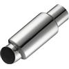 WIJHJET Terminali Scarico Auto Car Styling di scarico Silenziatore Tubo di coda Punta universale in acciaio inossidabile ID 51mm 63mm 76mm Tubo Scappamento(Silver 63MM)