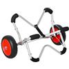 HOMCOM Carrello per Kayak in Alluminio Carrello per Barche Pieghevole Carrello di Trasporto Pneumatici in Similpelle Argento 75 kg 75 x 43 x 46 cm
