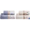 Biancoperla Set 4 asciugamani viso e ospite linea Flores