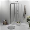 Auria Box Doccia Angolare 80x80 cm - Cabina Doccia Pieghevole con Apertura a Libro, Vetro Temperato 6mm, Profilo Cromato e Chiusura Magnetica - Regolabile e Facile da Installare