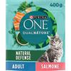 PURINA ONE Dualnature Natural Defense Crocchette per Gatti Adulti con Salmone e Spirulina Naturale 8 Sacchi da 400g