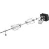 RÖSLE ALLFLAME - Spiedino Girevole per Barbecue, in Acciaio Inox a 6 spigoli Fino a 10 kg, Motore Elettrico con Alimentatore, 3 Giri/min, Colore: Argento/Nero