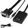 YACSEJAO Adattatore da VGA a HDMI 1080P VGA maschio a HDMI femmina, convertitore per computer, desktop, laptop, PC, monitor, proiettore, HDTV con cavo audio e cavo USB