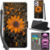 PHINIENLAND Cover per Xiaomi Redmi Note 12 Pro 5G / Poco X5 Pro 5G Case PU Pelle Custodia [Kickstand] [Chiusura magnetica] [Slot per Schede], Portafoglio Flip Custodia per Redmi Note 12 Pro 5G,Crisantemo