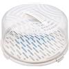 BranQ Home essential Contenitore rotondo per torta con copertura alta, pratica maniglia e inserto refrigerante, plastica (PP) senza BPA, crema/trasparente, 334 x 156 mm