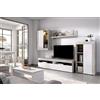 Dmora Parete attrezzata Beverin, Set da Soggiorno componibile, Mobile Salotto Multiposizione, 265x42h180 cm, Bianco e Cemento