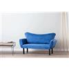 Dmora - Divano Letto 2 posti Aquilonis, Sofà trasformabile, Divanetto per Ospiti, Poltrona Letto, 140x65 h70 cm, Blu