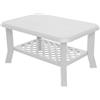 Dmora - Tavolo da Esterno Cerignola, Tavolino con portariviste, Tavolino da Giardino Multiuso, 100% Made in Italy, Cm 90x60h46, Bianco