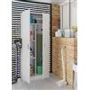 Dmora - Armadio multiuso 2 ante Charleston, Mobile porta scope, Scarpiera con ripiani, Guardaroba porta scarpe, cm73x37h180 cm, Bianco