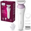 Philips Lady Shaver Series 6000, rasoio per il corpo Wet & Dry senza filo, con 4 accessori, pettine regola altezza e guanto esfoliante per il corpo, 40 min. di autonomia, modello BRL136/00